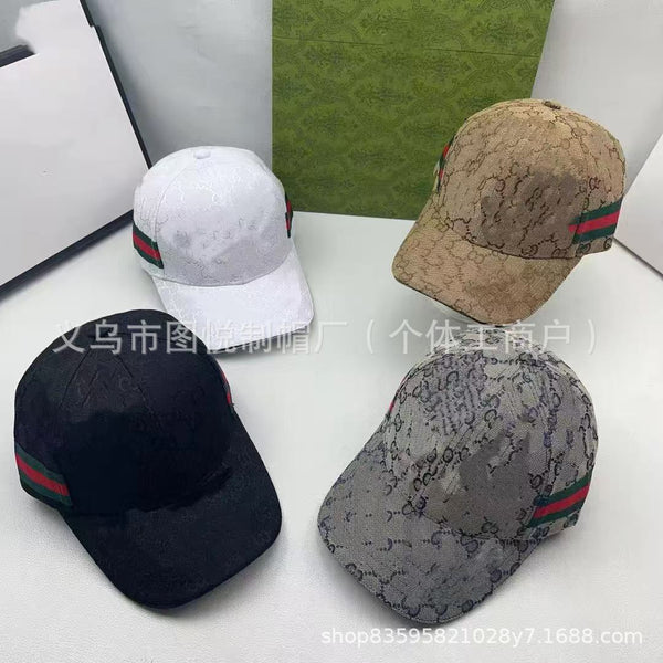 Korean version of summer baseball cap men's British style fashion sidebar letter double G embroidered cap sunscreen hat